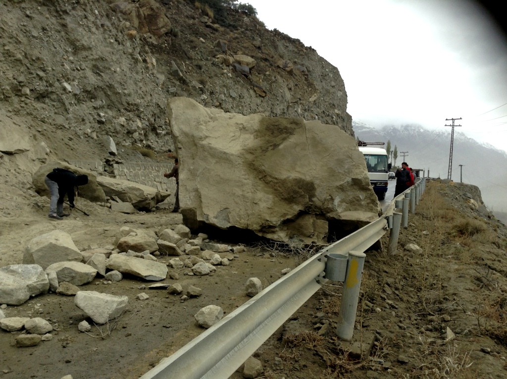 Road Block at Hassanabad