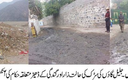 محکمہ تعمیرات عامہ اور بلدیہ کی عدم توجہی، چلاس کا گنجان آباد علاقہ کیچڑ اور کچرے کے ڈھیر میں تبدیل ہو گیا