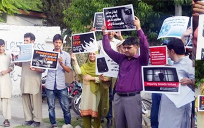 ہر قسم کے تشدد کے خلاف عالمی دن کی مناسبت سے گلگت میں ہیومن رائیٹس کمیشن آف پاکستان کے زیرِ اہتمام احتجاجی مظاہرہ