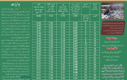 جامعہ نصر الاسلام گلگت نے رمضان المبارک 2016ء بمطابق ۱۴۳۷ھ کا نیاکلینڈر جاری کردیا