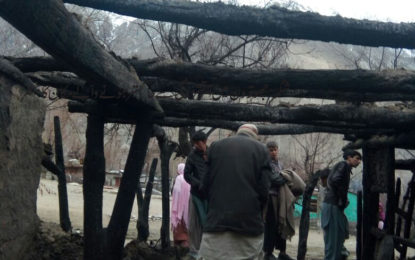 چھوترون گاوں شگر میں‌ آگ بھڑکنے سے محنت کش کا گھر جل کر راکھ ہو گیا