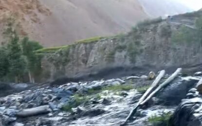 چترال کے علاقہ آرکاری میں گلیشیائی جھیل کے ٹوٹنے سے سیلاب  نے تباہی مچادی